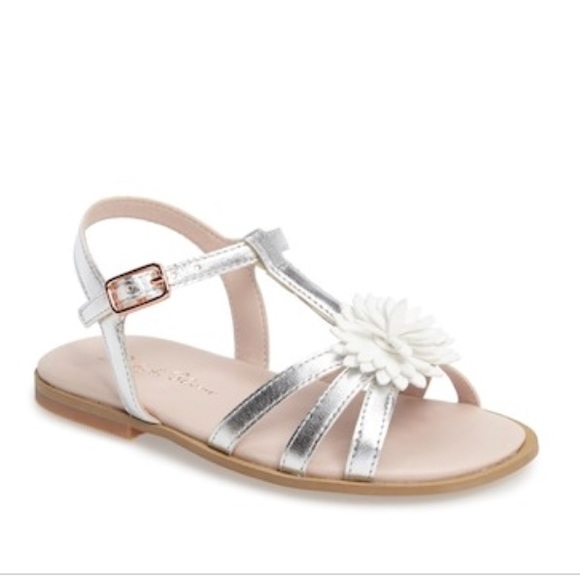 little girls silver sandals